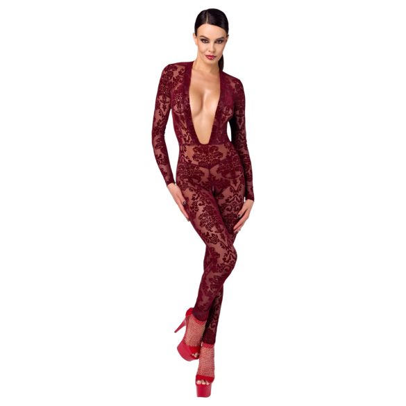 Noir Kink Royal - bodystocking transparente - vermelho - L