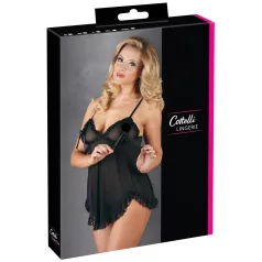 Cottelli - Babydoll curto com babados - Preto - M