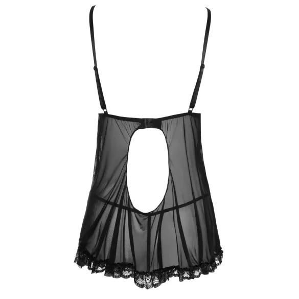 Cottelli - Babydoll curto com babados - Preto - M