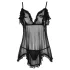 Cottelli - Babydoll curto com babados - Preto - L