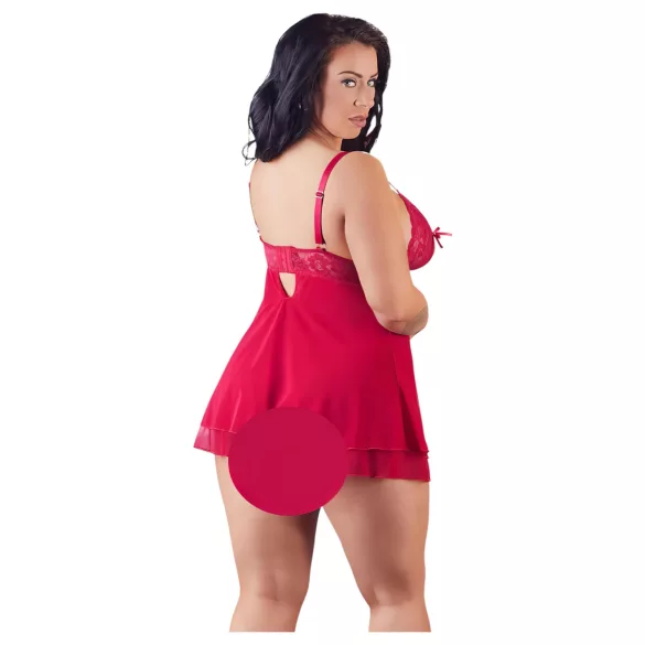 Cottelli Plus Size - babydoll rendado plus size - vermelho