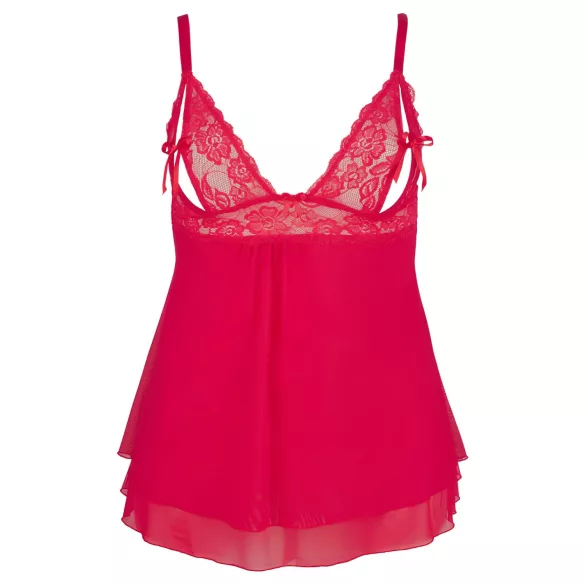 Cottelli Plus Size - babydoll rendado plus size - vermelho