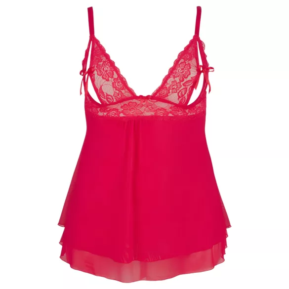 Cottelli Plus Size - babydoll rendado plus size - vermelho