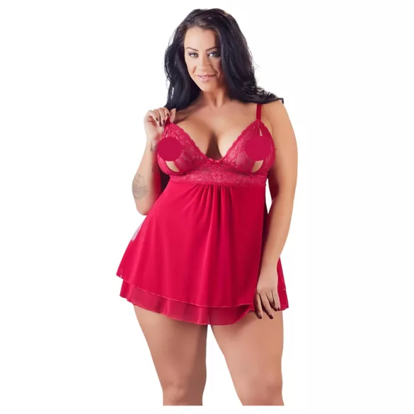 Cottelli Plus Size - babydoll rendado plus size - vermelho - 3XL