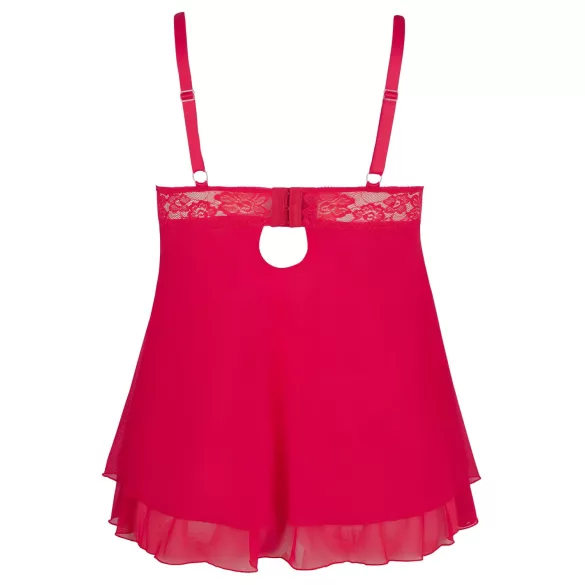 Cottelli Plus Size - babydoll rendado plus size - vermelho - 3XL