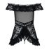 Obsessive - babydoll e tanga rendado - preto