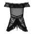 Obsessive - babydoll e tanga rendado - preto - L/XL