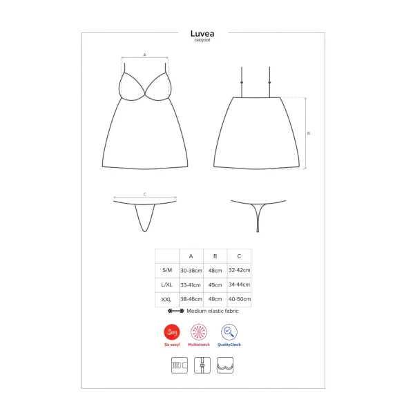 Obsessive Luvae - camisola rendada com strass - tanga inclusa - preto
