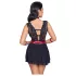 Cottelli Bondage - babydoll de renda com alça (preto) - M
