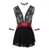 Cottelli Bondage - babydoll de renda com alça (preto) - M
