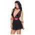 Cottelli Bondage - babydoll de renda com alça (preto) - L