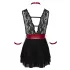 Cottelli Bondage - babydoll de renda com alça (preto) - L