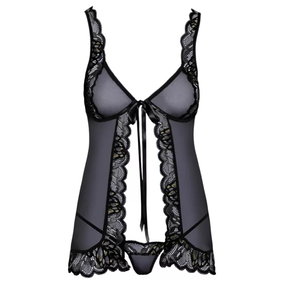 Kissable - babydoll aberto (preto)