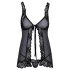 Kissable - babydoll aberto (preto)
