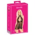 Kissable - camisola babydoll rendada com gola - preto