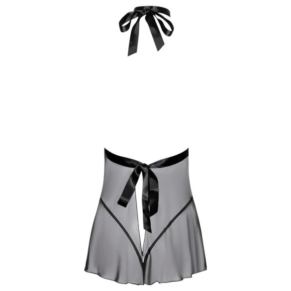 Kissable - babydoll rendado com alças no pescoço (preto)