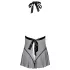 Kissable - camisola babydoll rendada com gola - preto