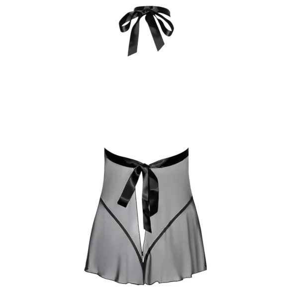 Kissable - camisola babydoll rendada com gola - preto - L/XL