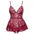 Cottelli Curves - conjunto de minivestido rendado - vermelho