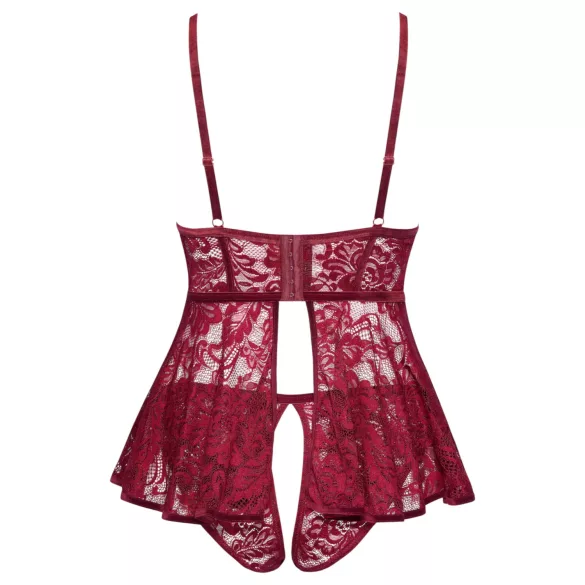 Cottelli Curves - conjunto de minivestido rendado - vermelho