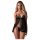 Obsessive Blomentis - conjunto de babydoll rendado (preto) - M/L