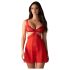 Obsessive Cupide Desir - conjunto de camisola de renda transparente (vermelho)