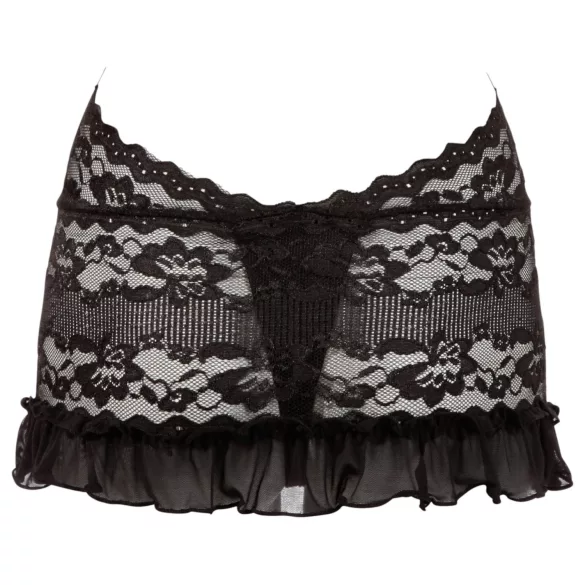 Cottelli - Vestido mini renda com colar - preto - XL
