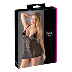   Cottelli Plus Size - camisola transparente rendada - preto - 2XL