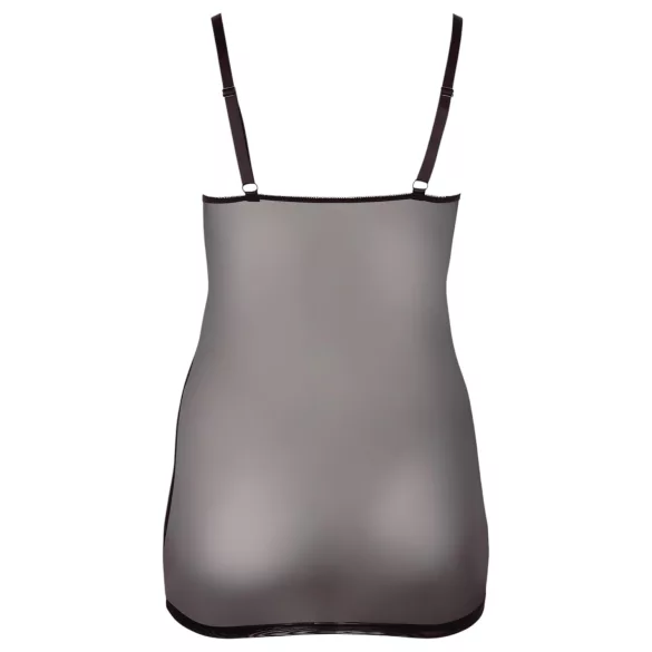Cottelli Plus Size - camisola transparente rendada - preto - 3XL