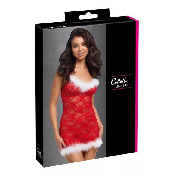 Cottelli - minivestido de Natal (vermelho) - L/XL