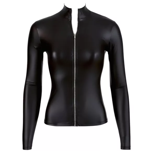 Cottelli - blusa feminina manga longa brilhante - preto