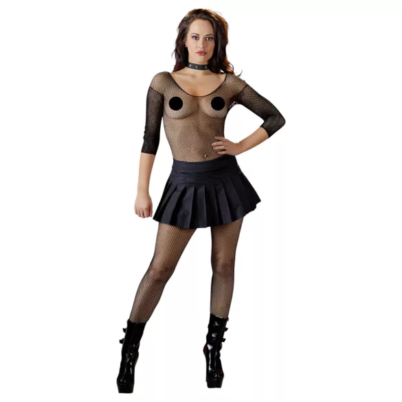 Cottelli - saia mini plissada - preta - XL