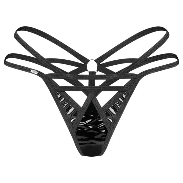 Obsessive Keira - Tanga Brilhante com Alças (Preto)
