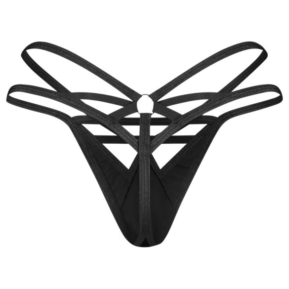 Obsessive Keira - Tanga Brilhante com Alças (Preto)