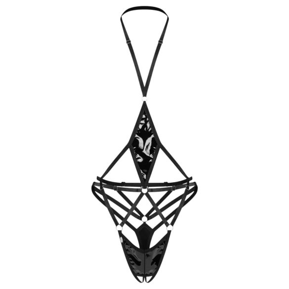 Body Aberto Obsessive Keira Lise com Alças (Preto)