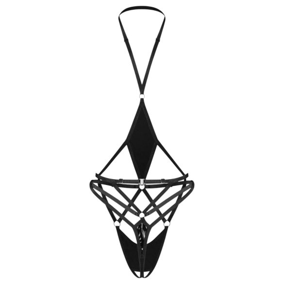 Body Aberto Obsessive Keira Lise com Alças (Preto)