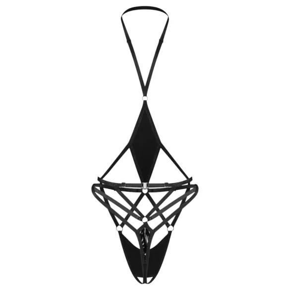 Obsessive Keira Lise - body aberto com tiras - preto - L/XL