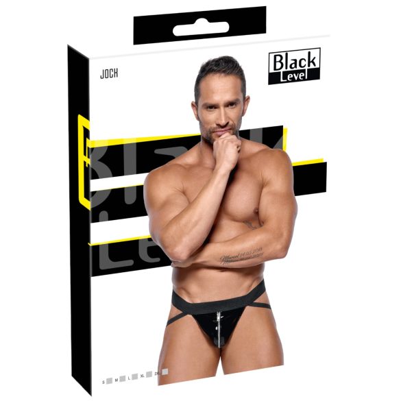Black Level - cueca jock com zíper - preta - L