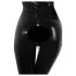 Macacão feminino de látex de manga comprida (preto) - L