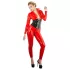 Macacão feminino de látex de manga comprida (vermelho)