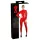 Macacão feminino de látex de manga comprida (vermelho) - S