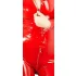 Macacão feminino de látex de manga comprida (vermelho) - M