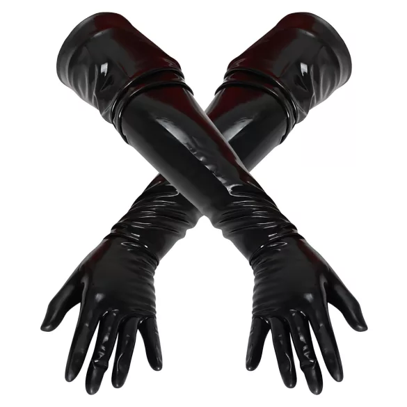 LATEX - luva longa unissex - látex preto - L
