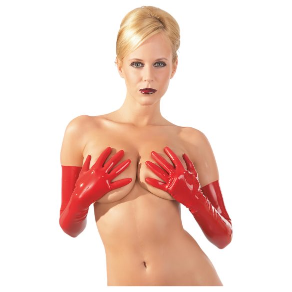 Latex - luva longa unissex - vermelho - M