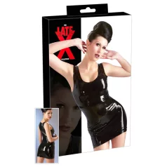 Minivestido sem mangas de látex (preto) - M