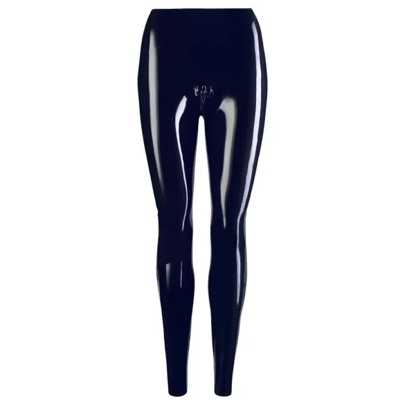 Leggings de látex com fecho éclair (preto) - M