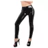 Leggings de látex com fecho éclair (preto) - L