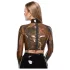 Late X top em látex transparente (preto translúcido)