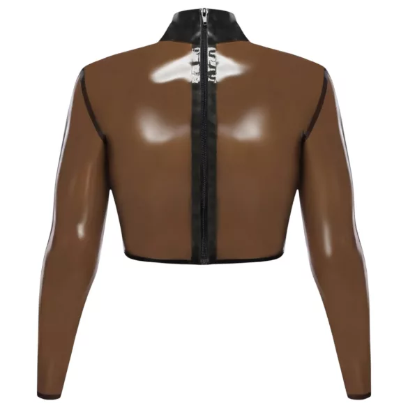 Late X top em látex transparente (preto translúcido)