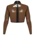 Late X top em látex transparente (preto translúcido)